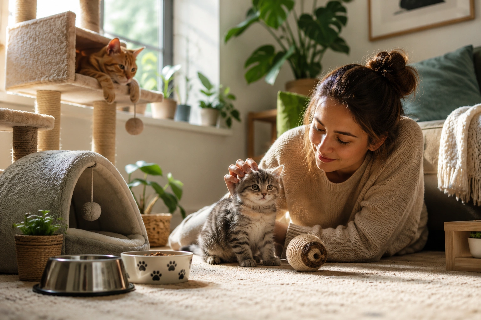 تربية القطط في المنزل