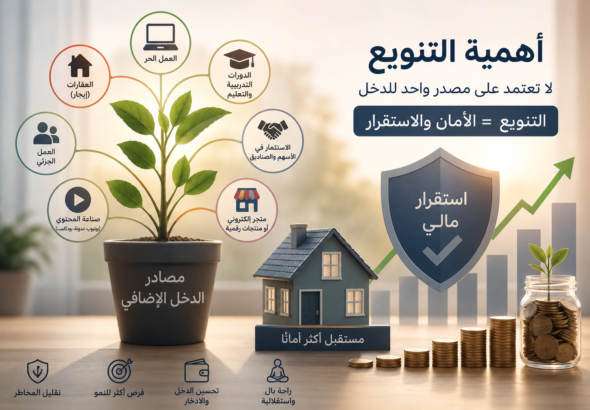 مصادر الدخل الإضافي وأهمية التنويع لتحقيق الاستقرار المالي