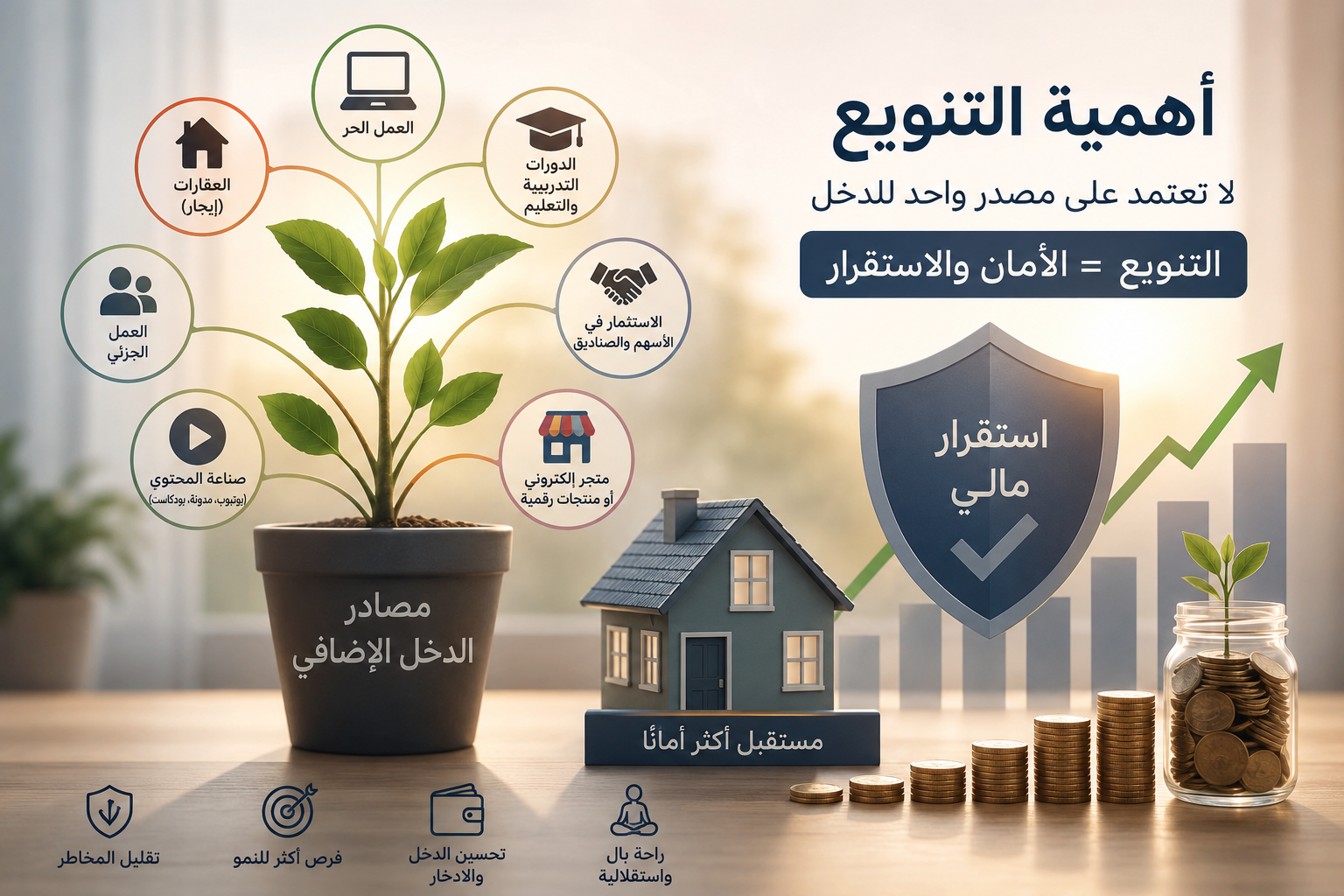 مصادر الدخل الإضافي وأهمية التنويع لتحقيق الاستقرار المالي